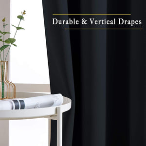 NICETOWN Black Blackout Curtains For Bedroom (2-piece set, 52 x 84 Length)#color_black