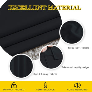 NICETOWN Black Blackout Curtains For Bedroom (2-piece set, 52 x 84 Length)#color_black