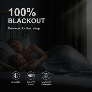 100% blackout curtains create dark room for sound sleep, mother and child. Noise isolation included.