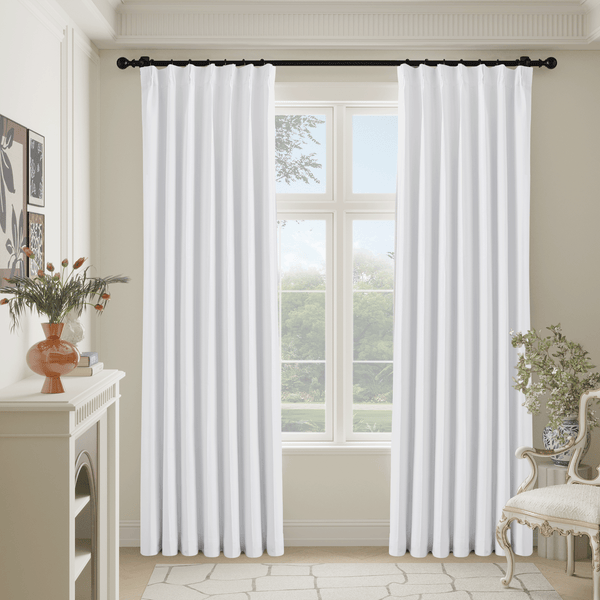 Natural 100% Full Blackout Faux Linen Curtains