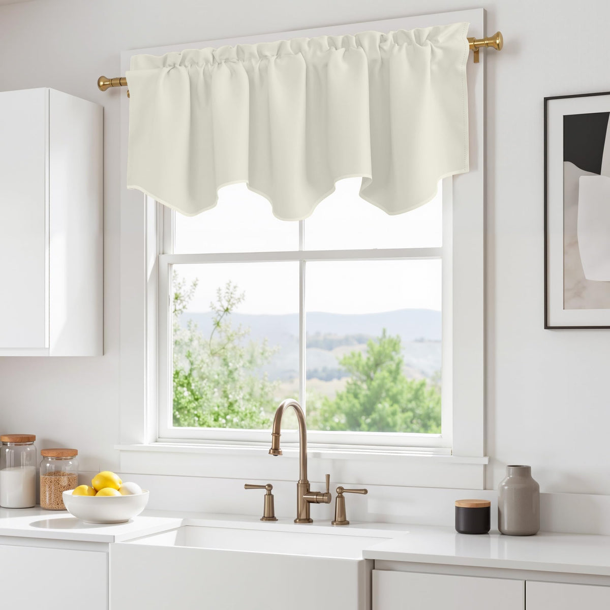NICETOWN Farmhouse Valances for Windows Rustic Home Decor