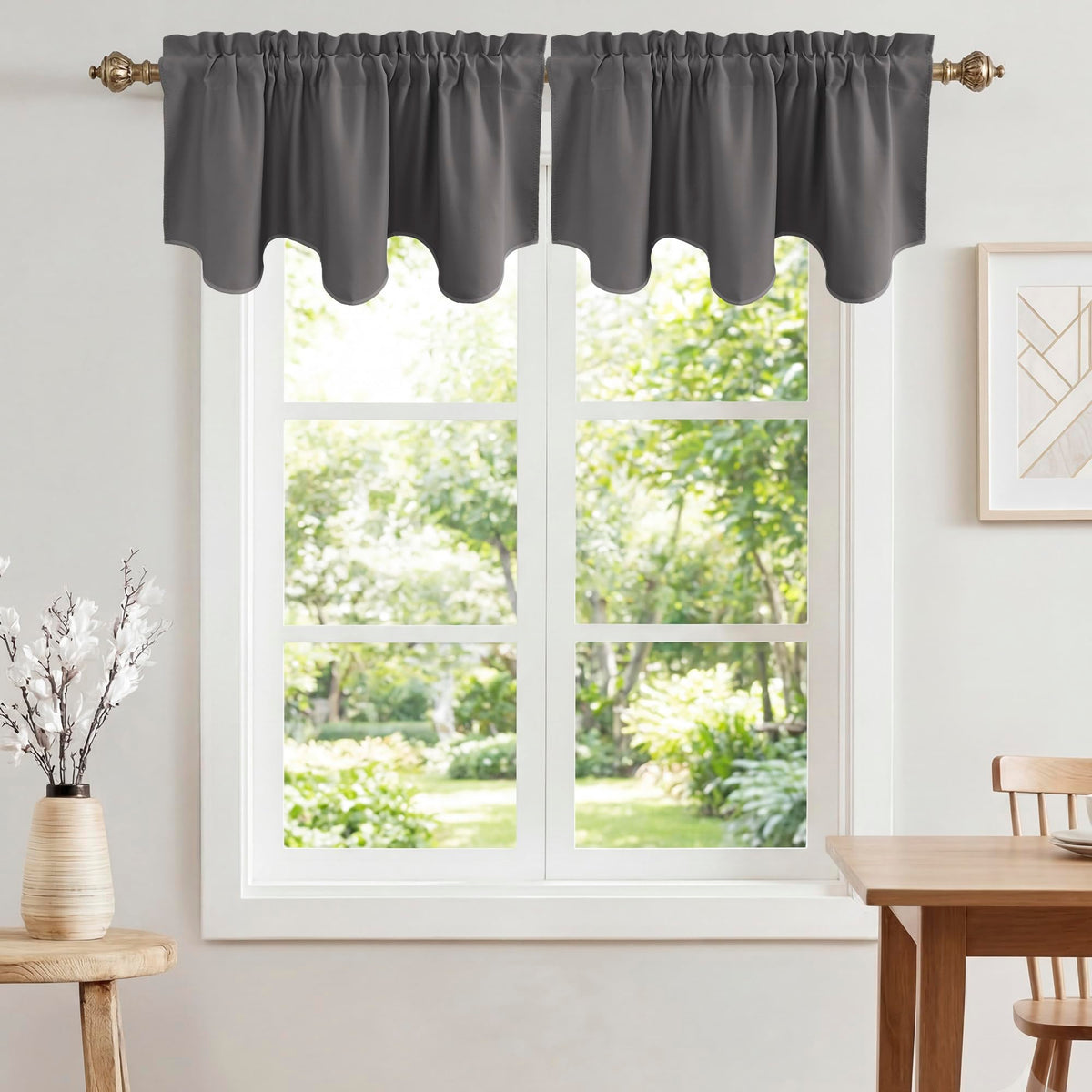 NICETOWN Farmhouse Valances for Windows Rustic Home Decor