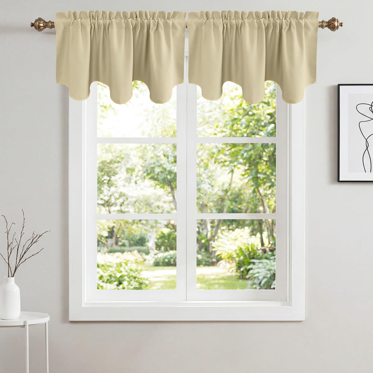NICETOWN Farmhouse Valances for Windows Rustic Home Decor