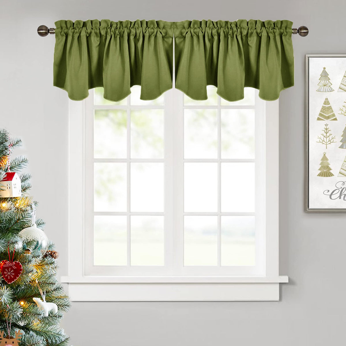 NICETOWN Farmhouse Valances for Windows Rustic Home Decor