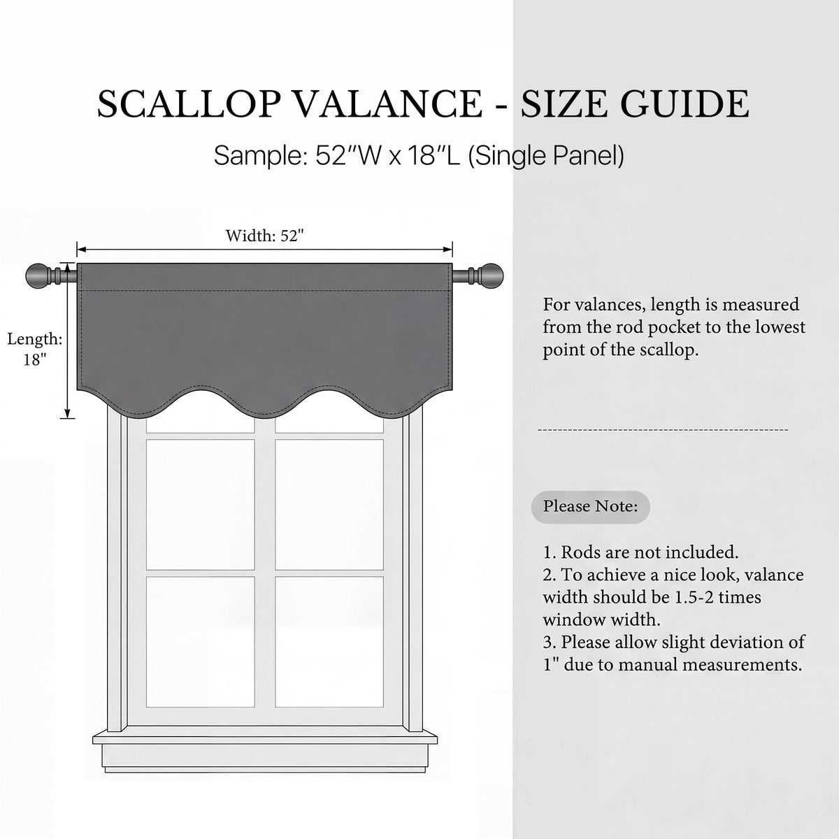 NICETOWN Farmhouse Valances for Windows Rustic Home Decor