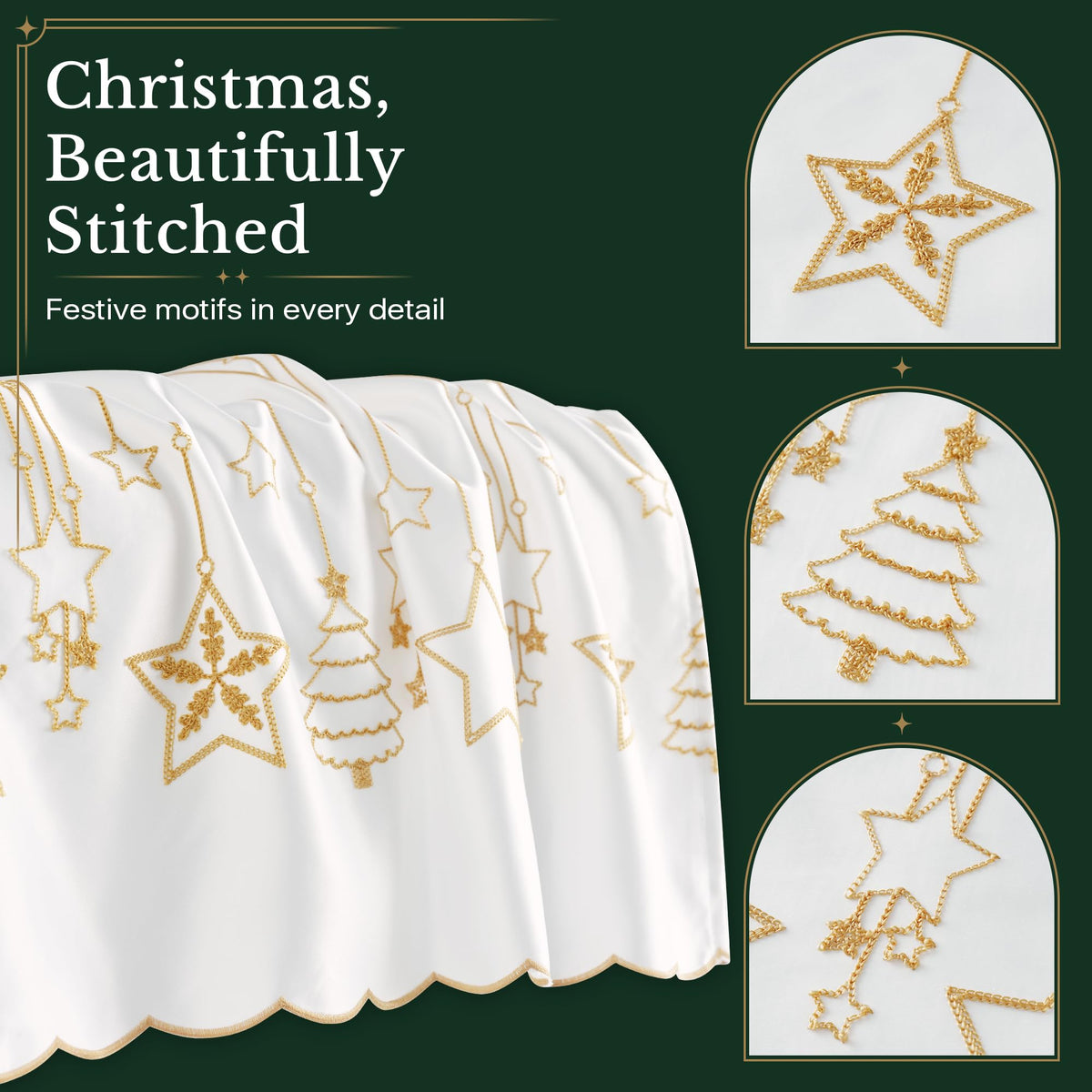 NICETOWN Santa Claus Christmas Rustic Valance for Windows, 52Wx24L, 1PC