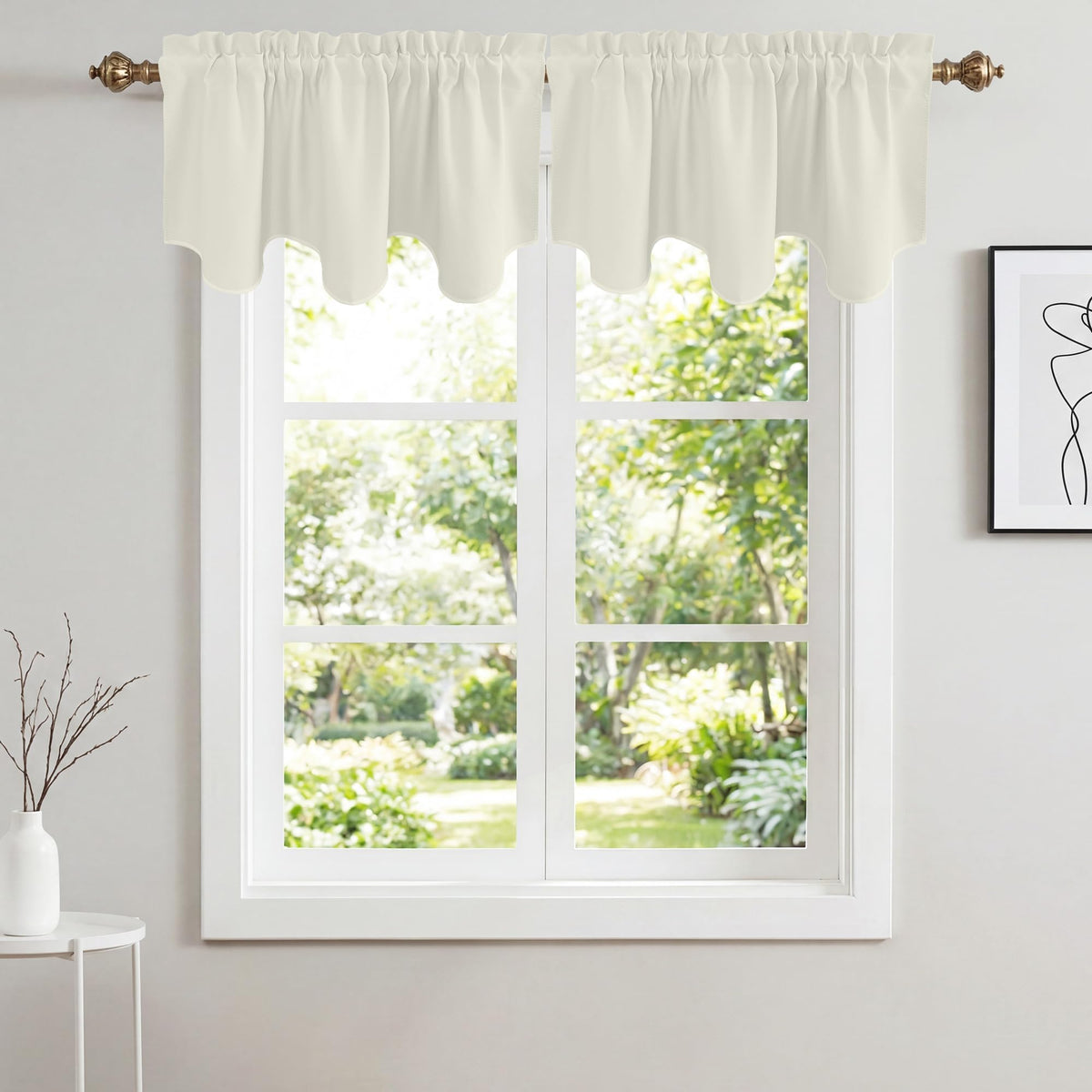NICETOWN Farmhouse Valances for Windows Rustic Home Decor