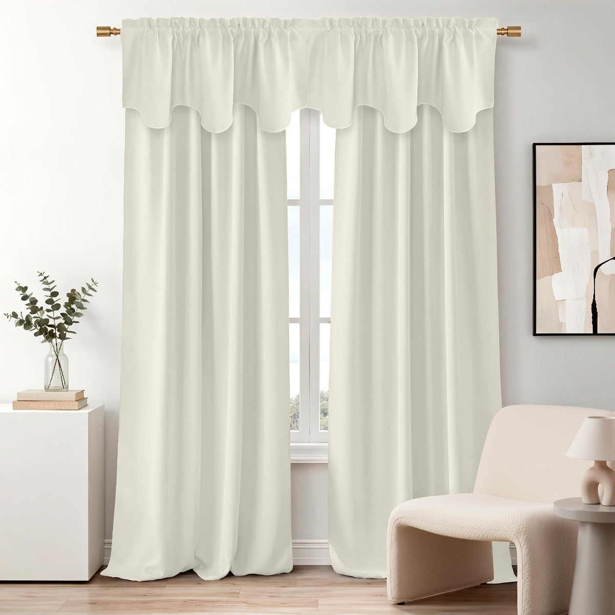 NICETOWN Farmhouse Valances for Windows Rustic Home Decor