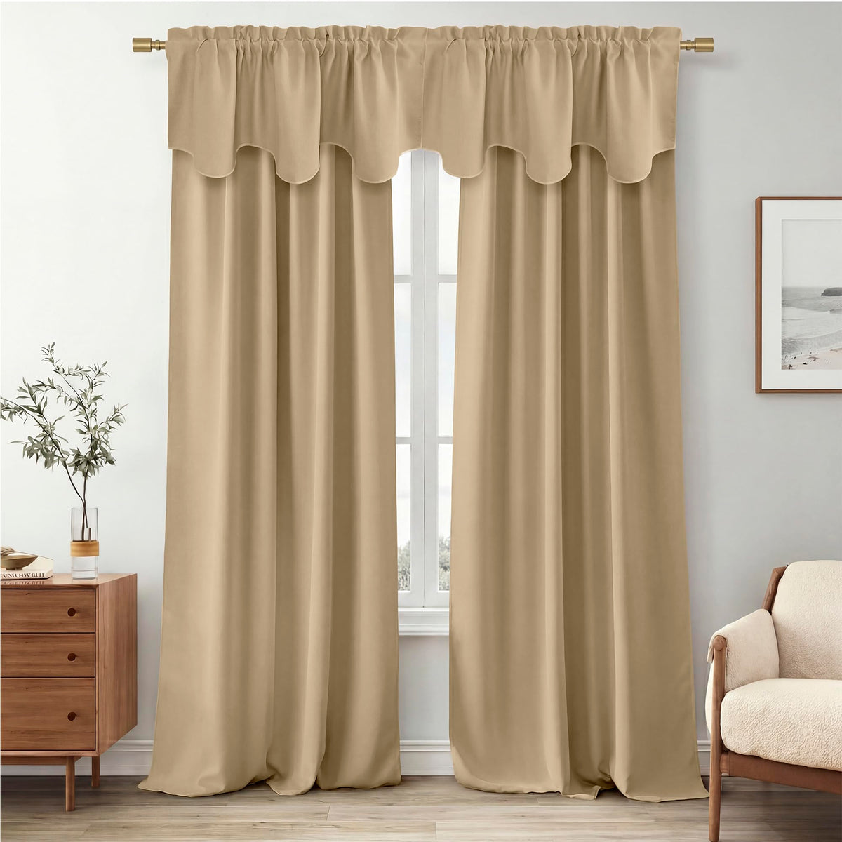 NICETOWN Farmhouse Valances for Windows Rustic Home Decor