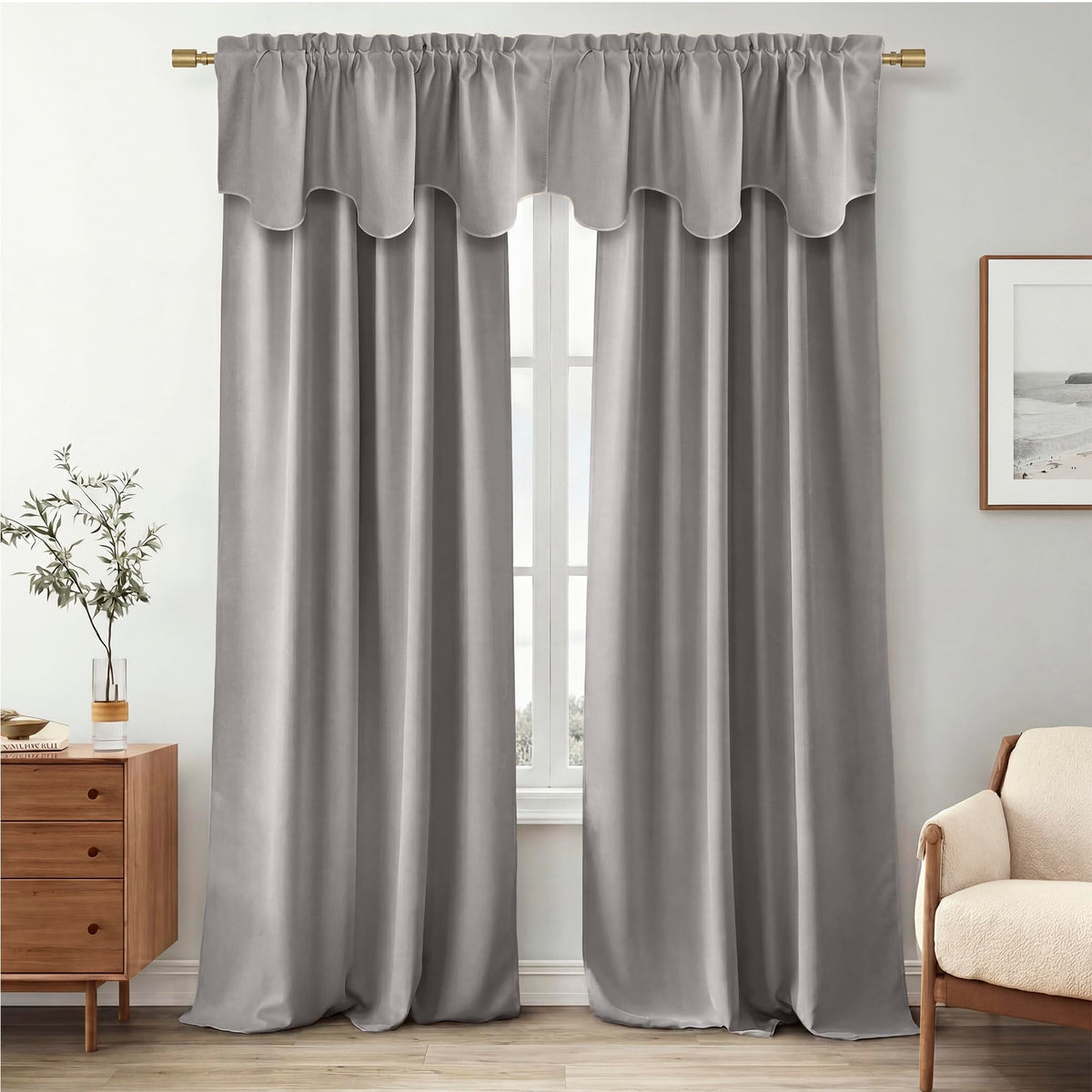 NICETOWN Farmhouse Valances for Windows Rustic Home Decor