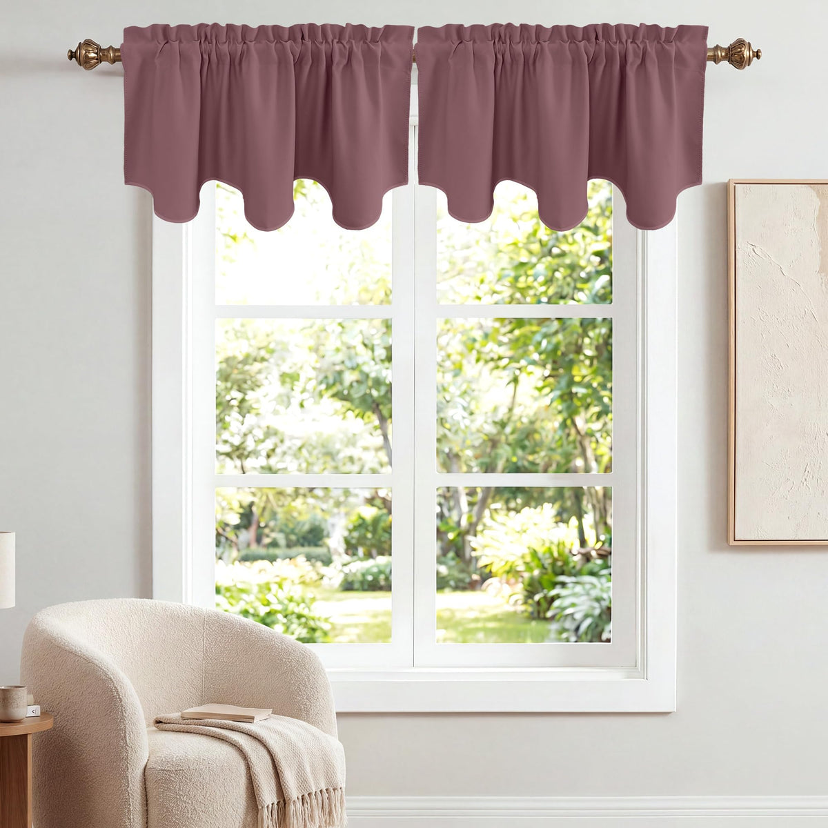 NICETOWN Farmhouse Valances for Windows Rustic Home Decor
