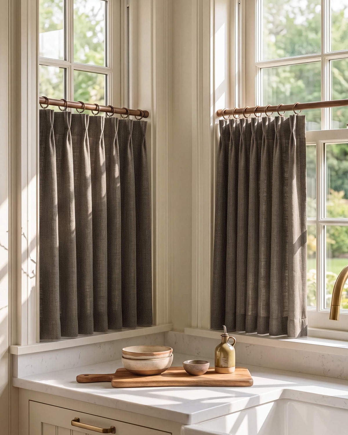 NICETOWN Ivory Pinch Pleated Curtains 108 Inches Long, 2 Panels, W40xL108
