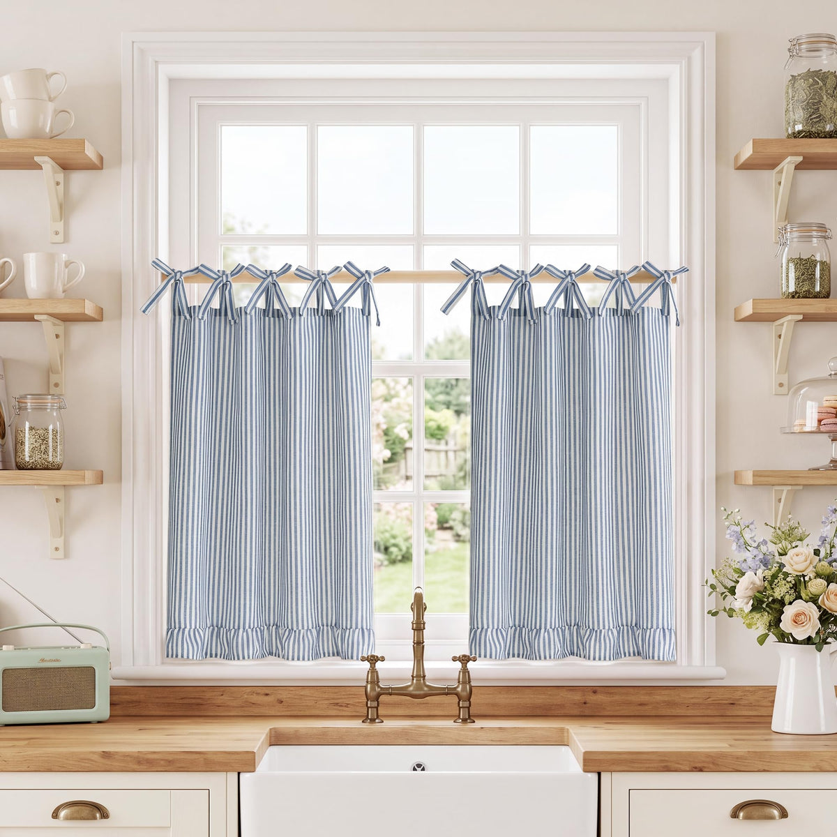 NICETOWN Oven Skirt Curtain for Kitchen Cabinet Decor 31 x 22 inches Long