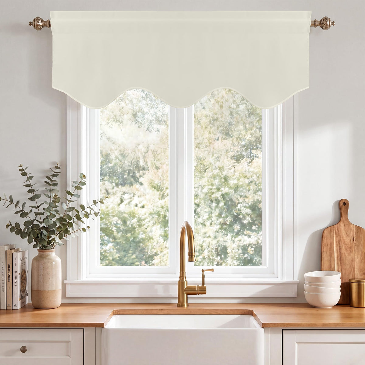 NICETOWN Farmhouse Valances for Windows Rustic Home Decor