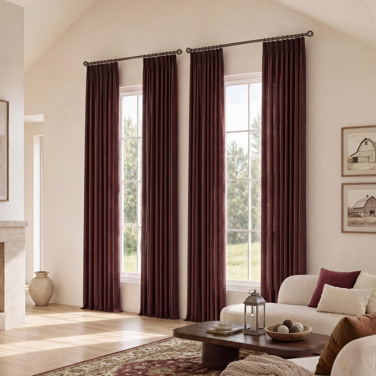 NICETOWN Ivory Pinch Pleated Curtains 108 Inches Long, 2 Panels, W40xL108