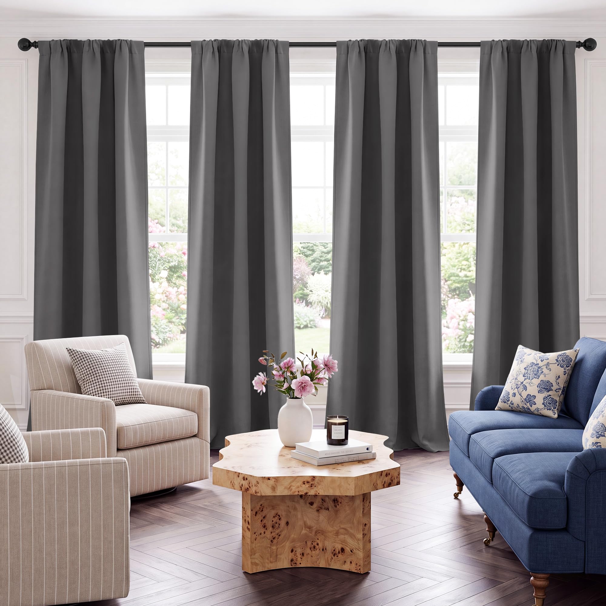 Blackout Privacy Window Ready Made Curtains - 4 Panel