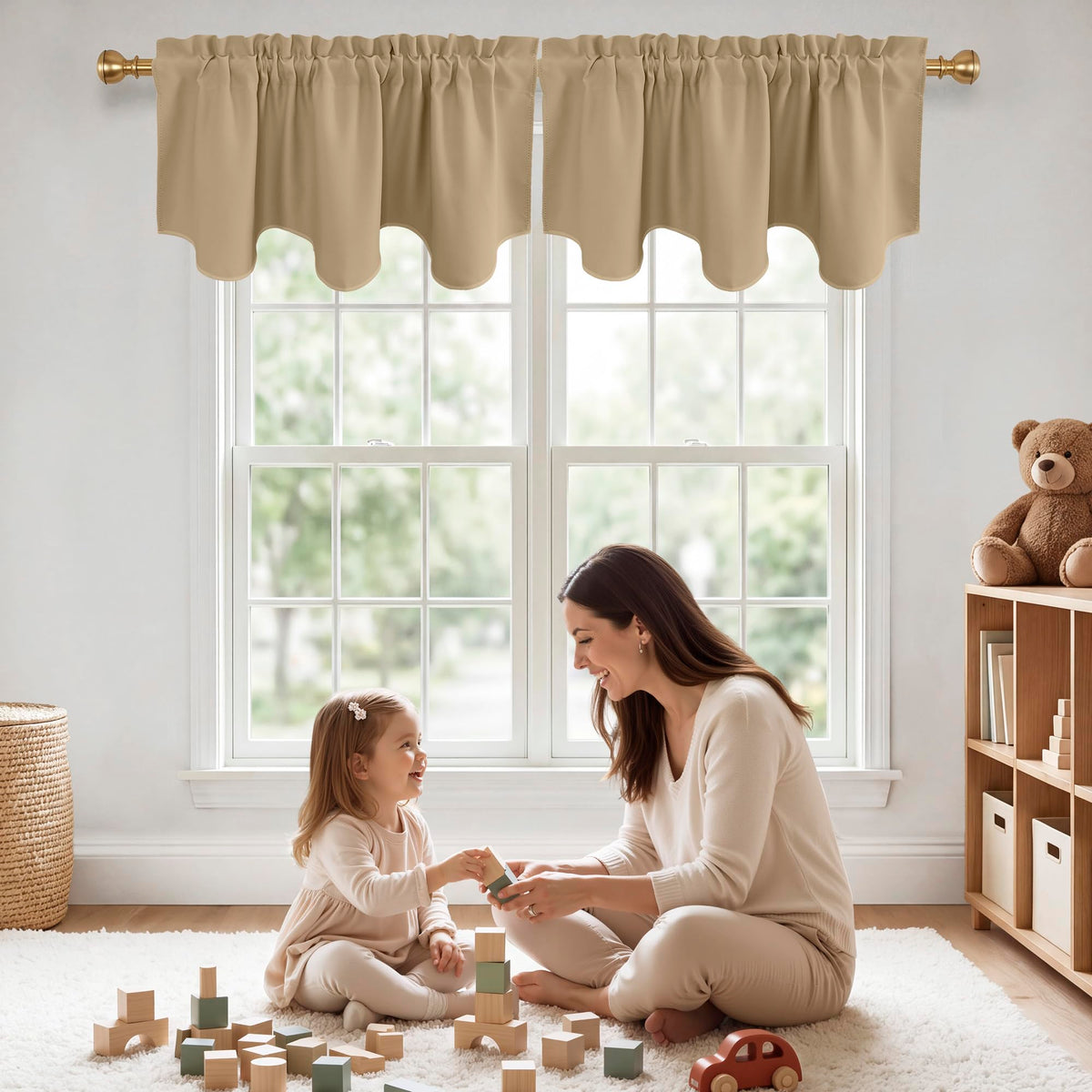 NICETOWN Farmhouse Valances for Windows Rustic Home Decor