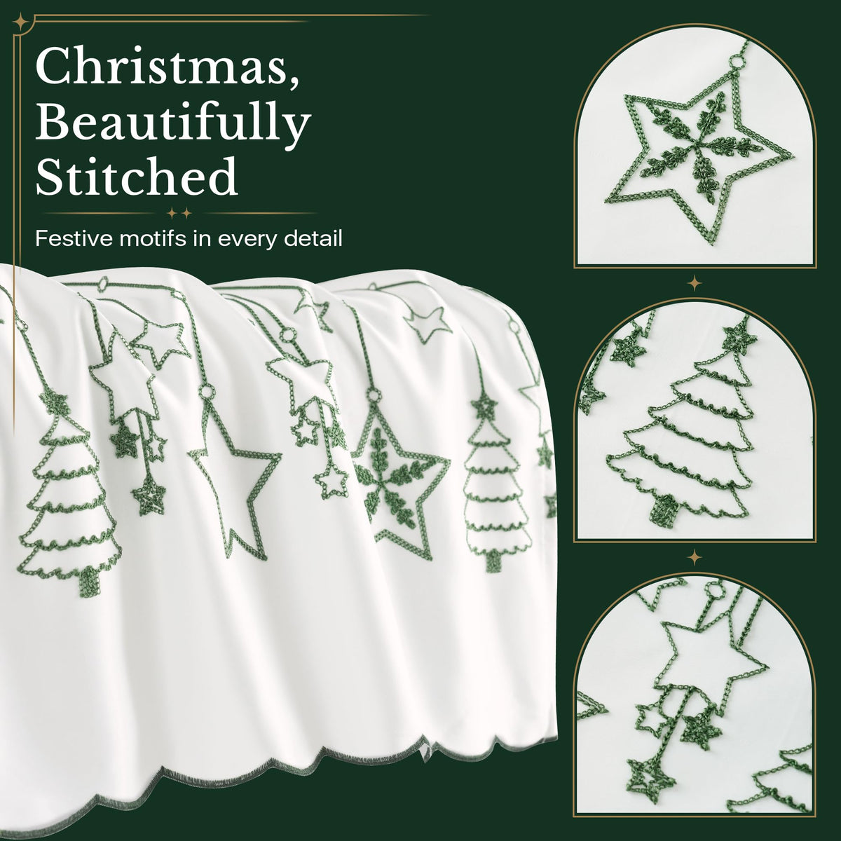 NICETOWN Santa Claus Christmas Rustic Valance for Windows, 52Wx24L, 1PC