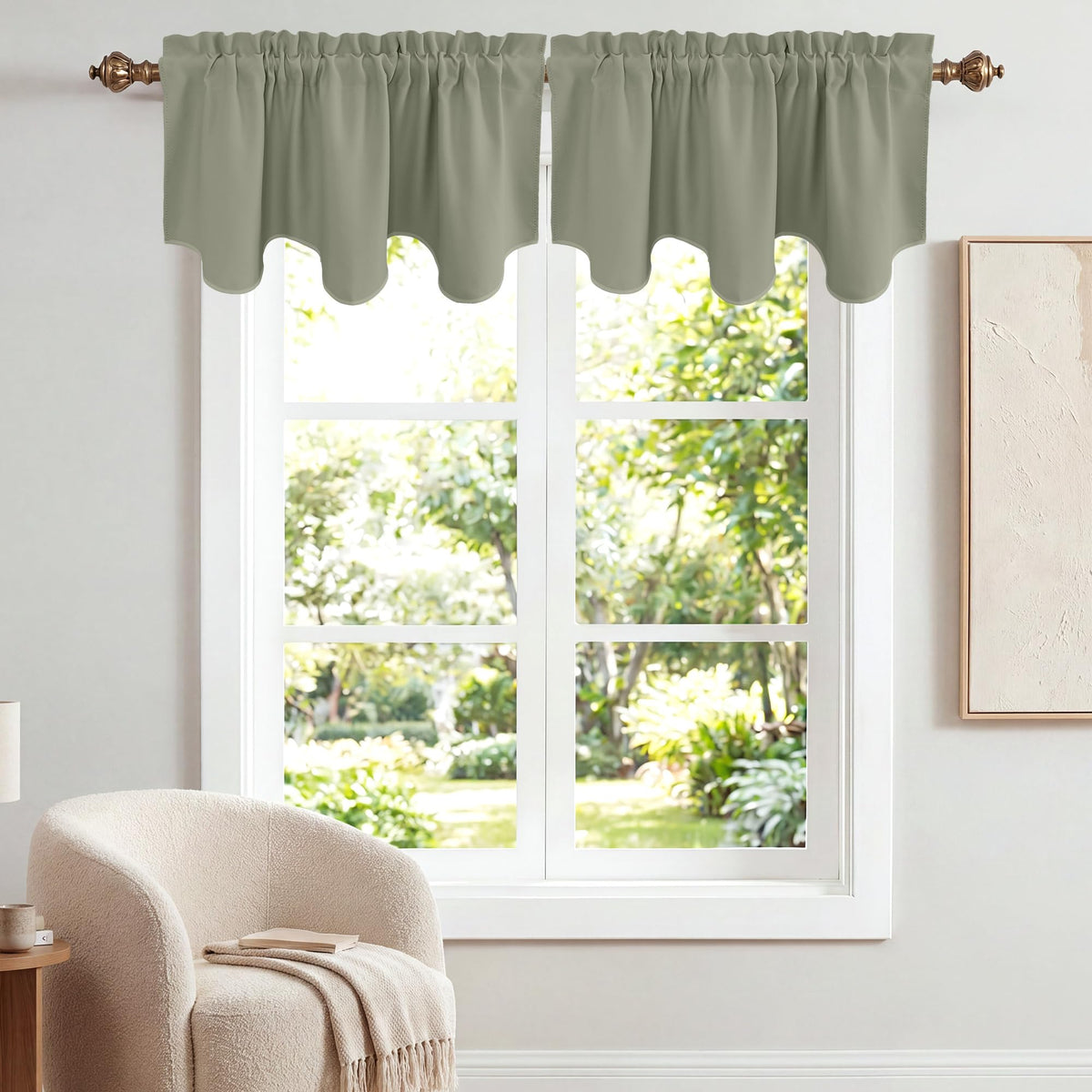 NICETOWN Farmhouse Valances for Windows Rustic Home Decor