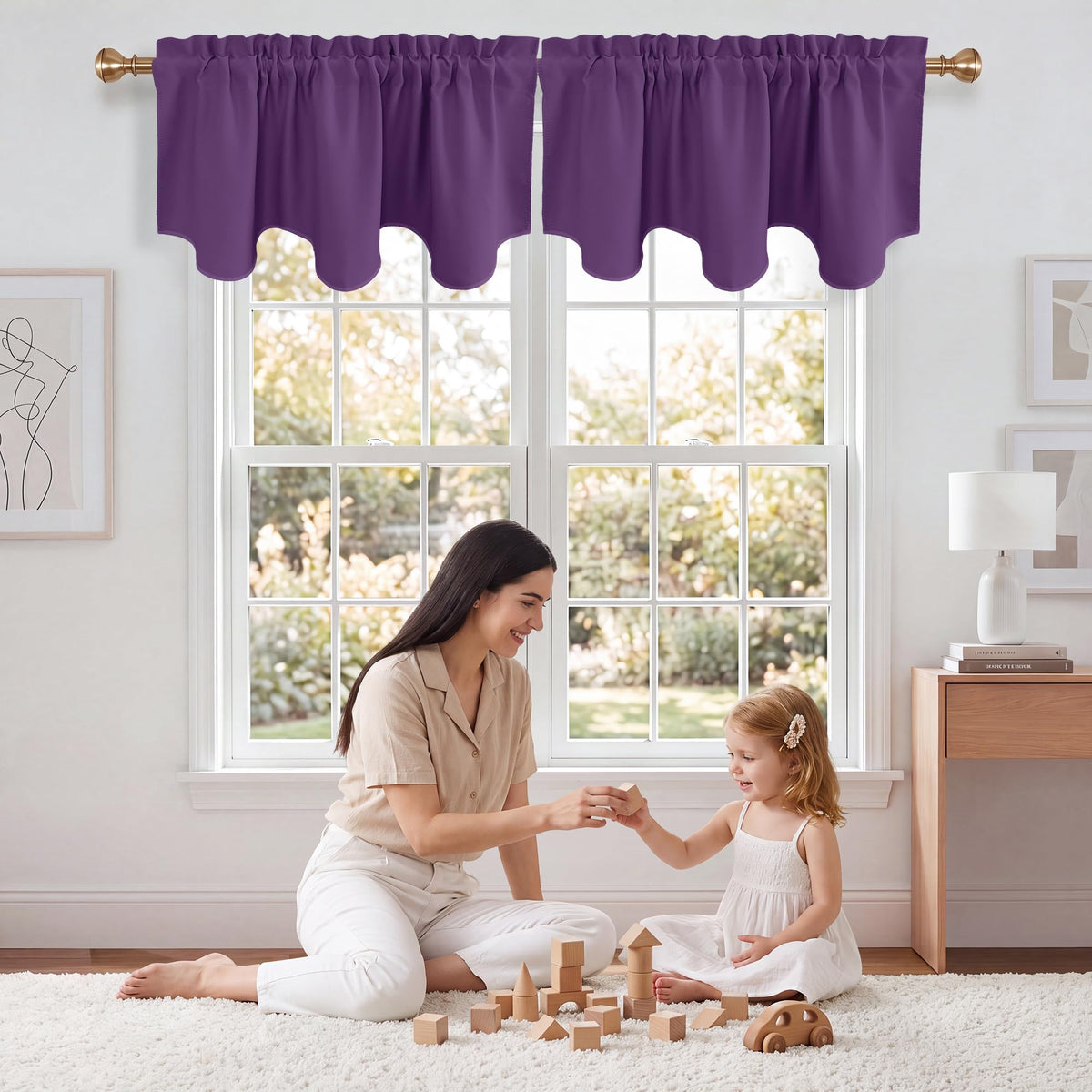 NICETOWN Farmhouse Valances for Windows Rustic Home Decor