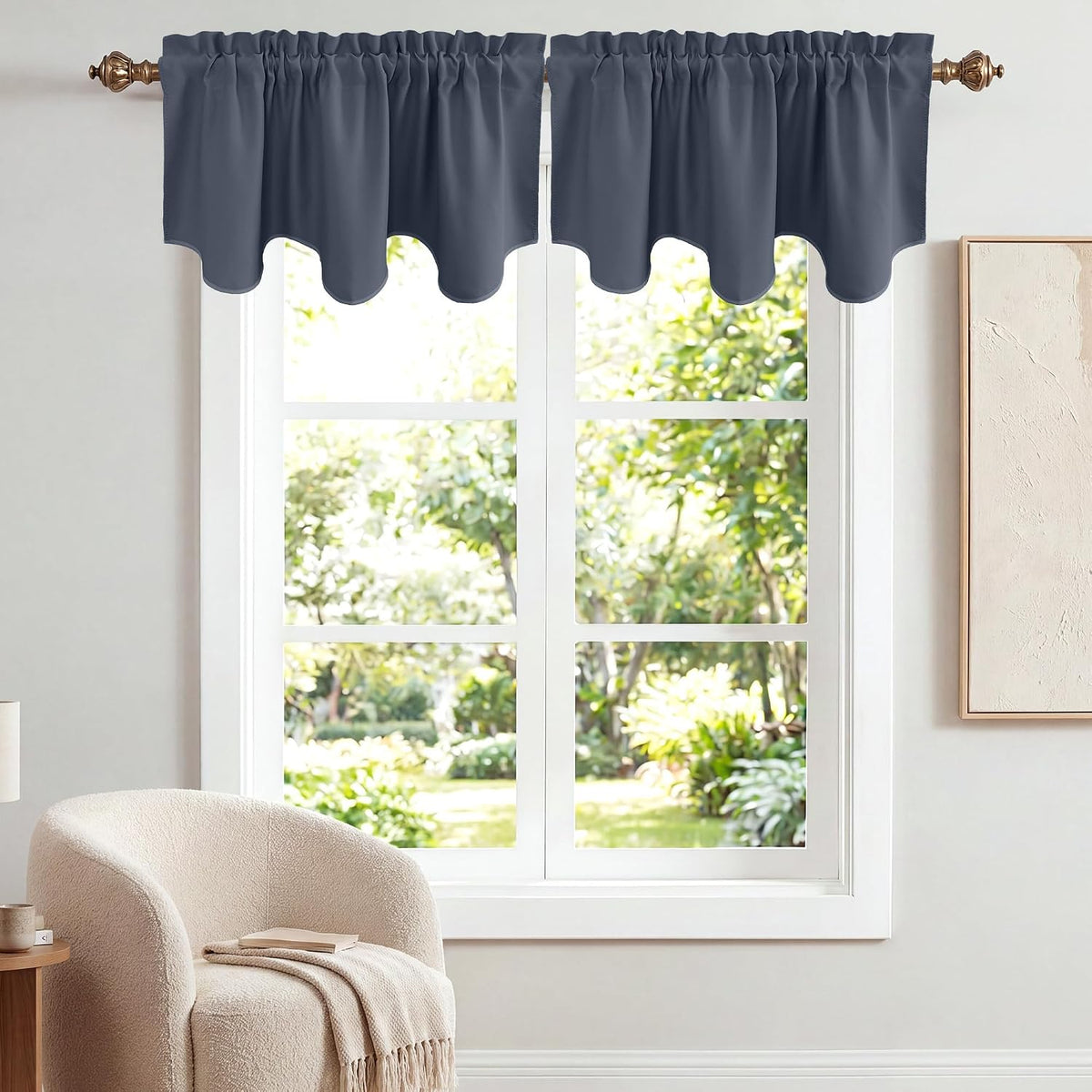 NICETOWN Farmhouse Valances for Windows Rustic Home Decor