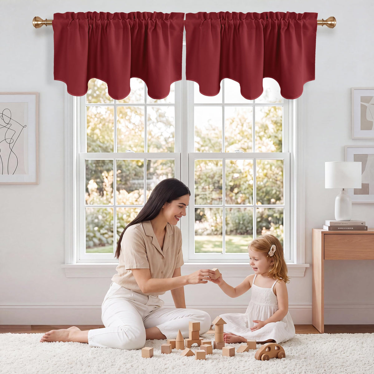 NICETOWN Farmhouse Valances for Windows Rustic Home Decor