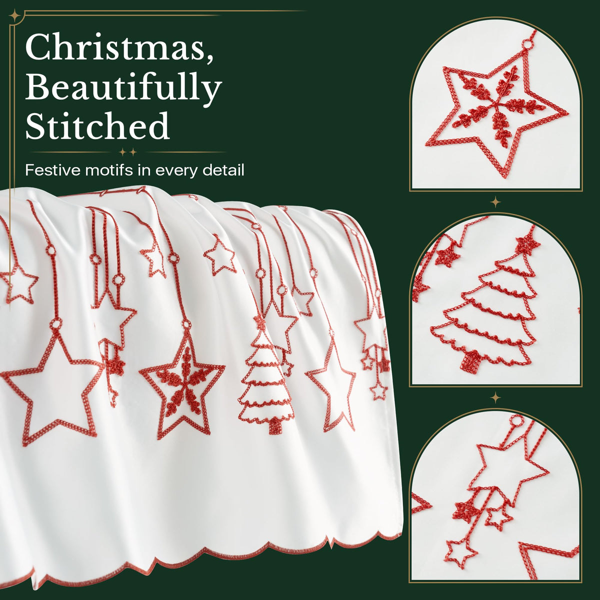 NICETOWN Santa Claus Christmas Rustic Valance for Windows, 52Wx24L, 1PC