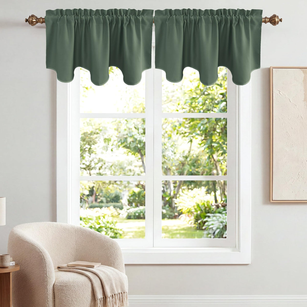 NICETOWN Farmhouse Valances for Windows Rustic Home Decor