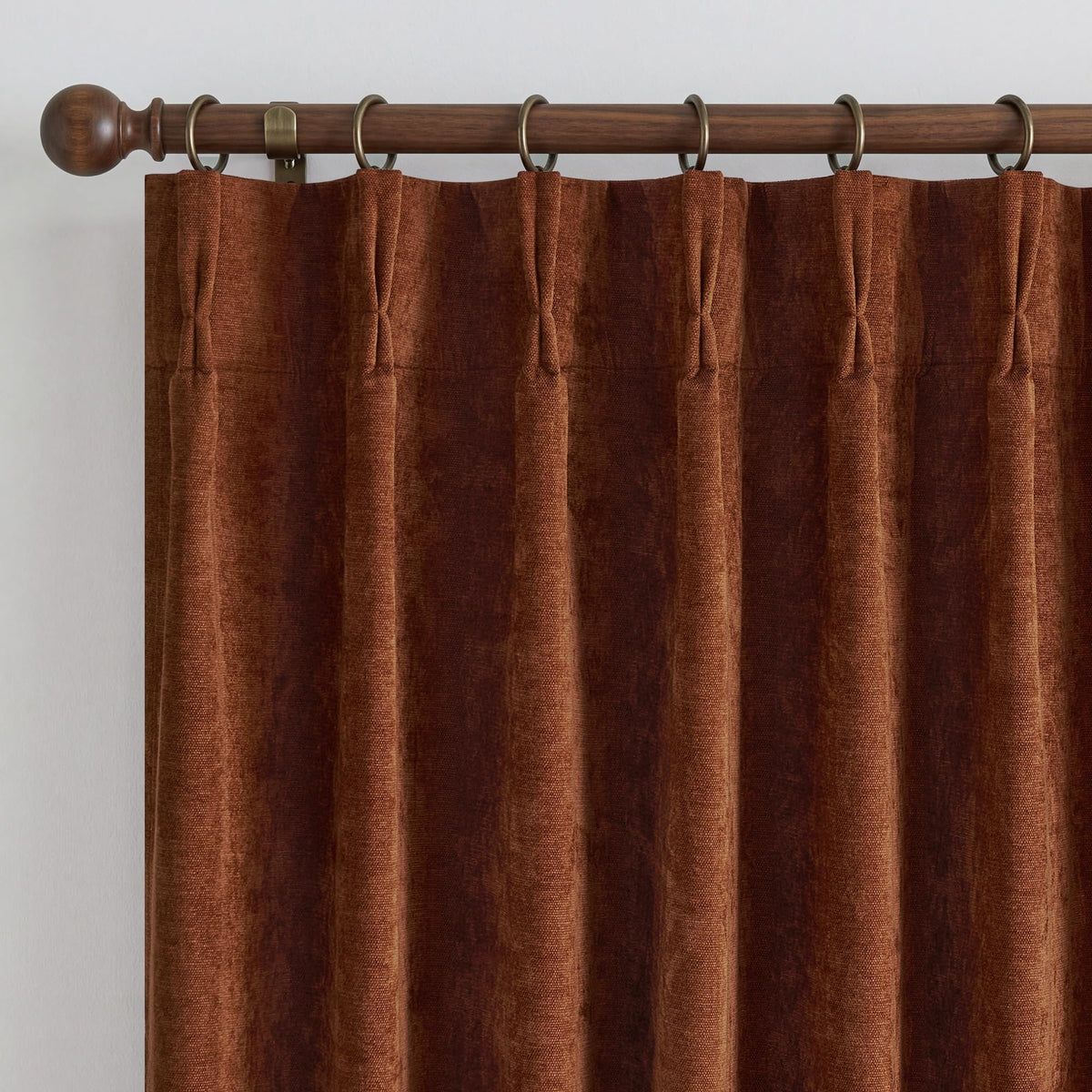 NICETOWN Pinch Pleated Blackout Curtains 84 Inch Long, Red Terracotta