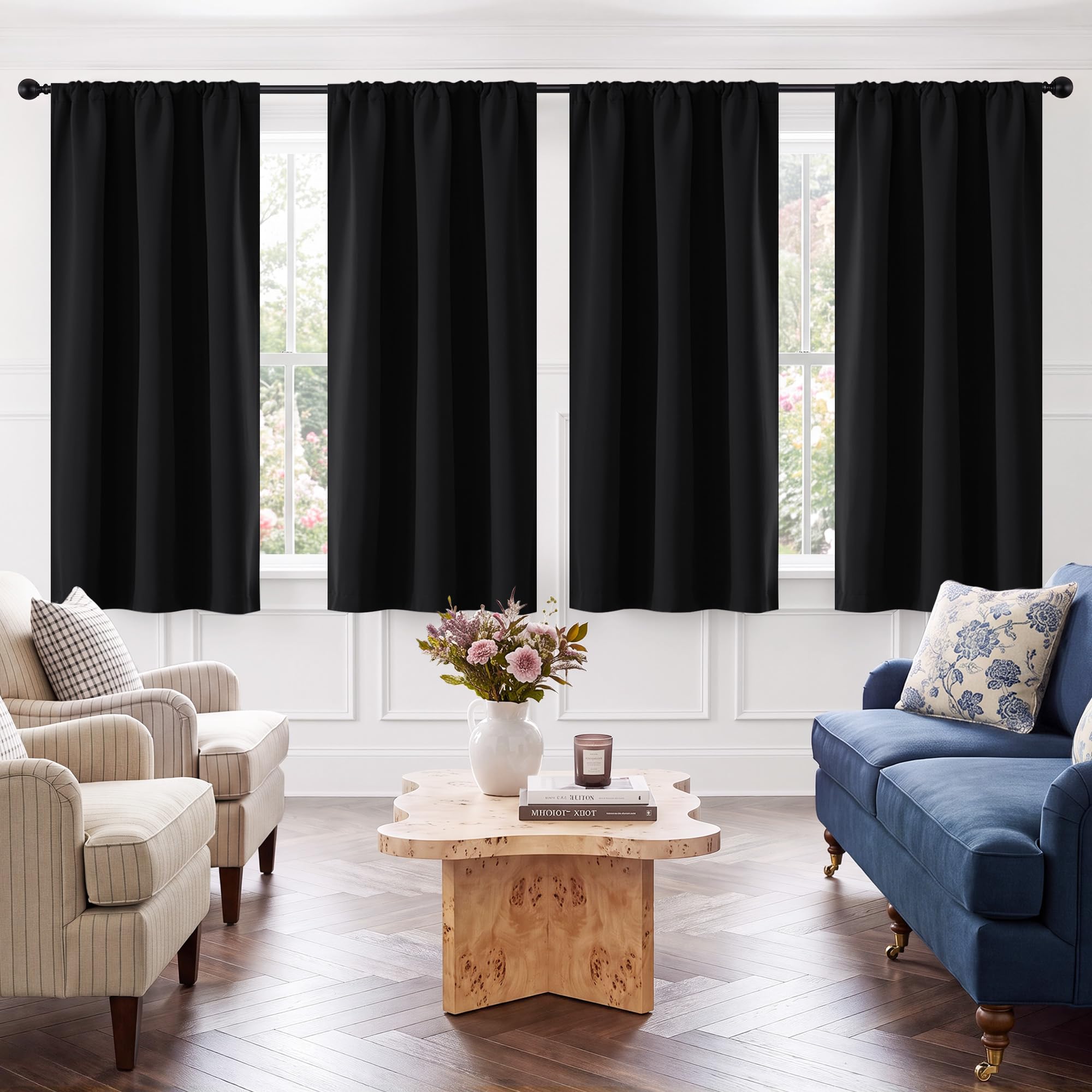 Blackout Privacy Window Ready Made Curtains - 4 Panel
