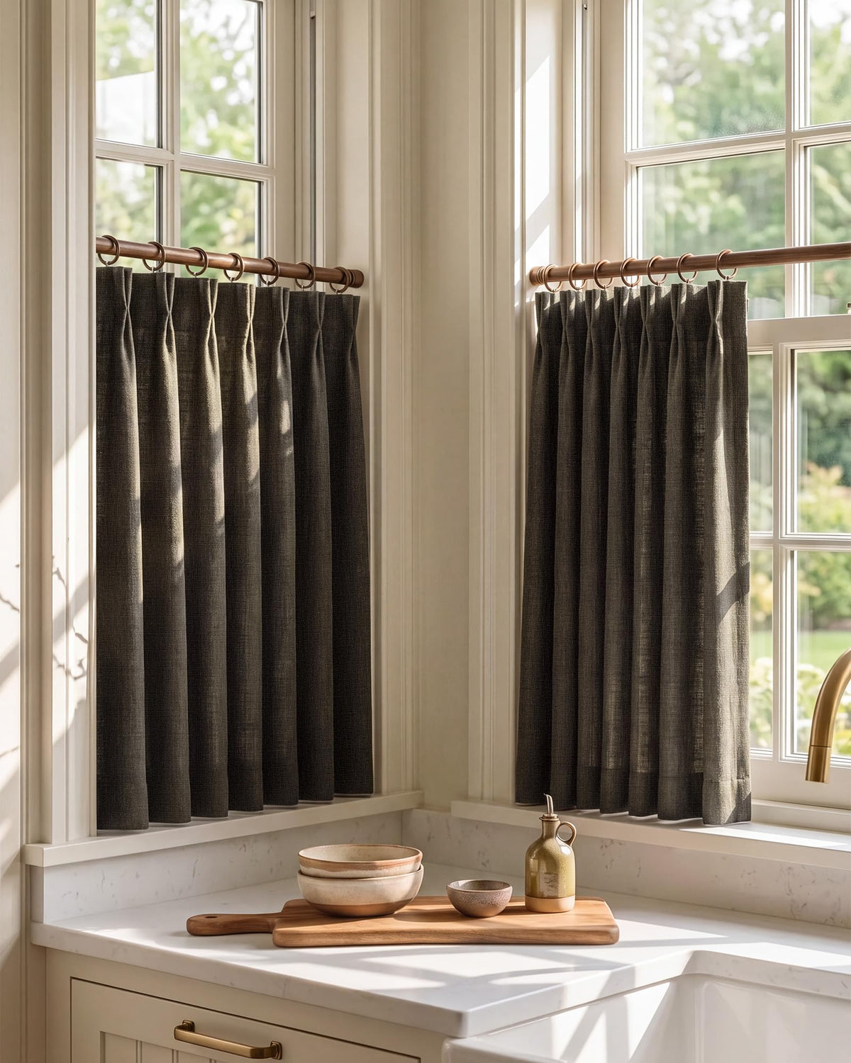 NICETOWN Ivory Pinch Pleated Curtains 108 Inches Long, 2 Panels, W40xL108