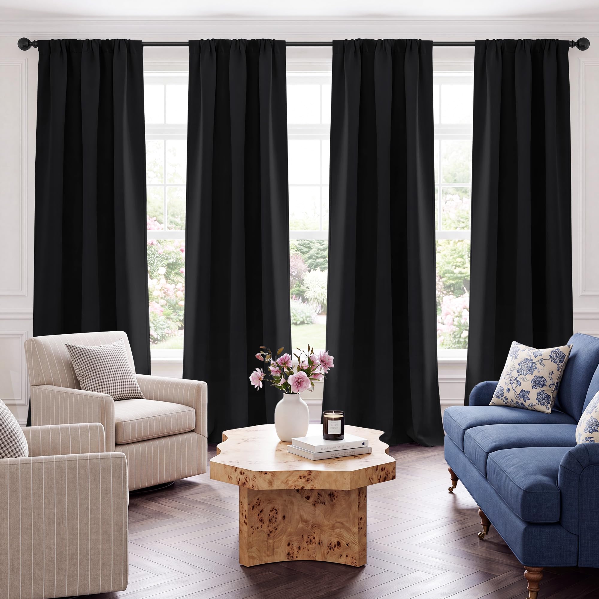 Blackout Privacy Window Ready Made Curtains - 4 Panel