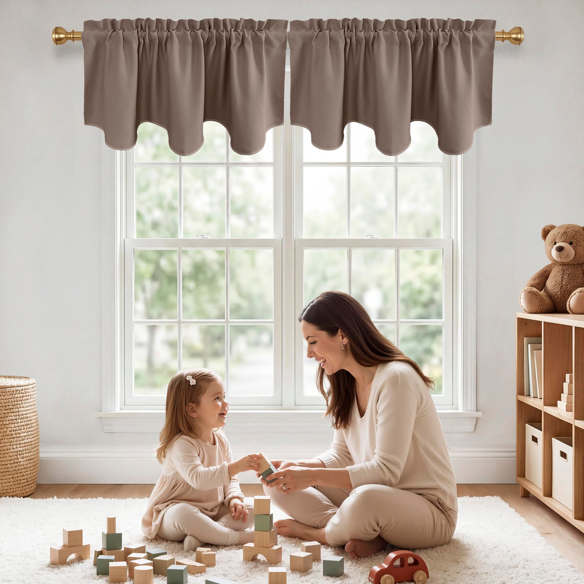 NICETOWN Farmhouse Valances for Windows Rustic Home Decor