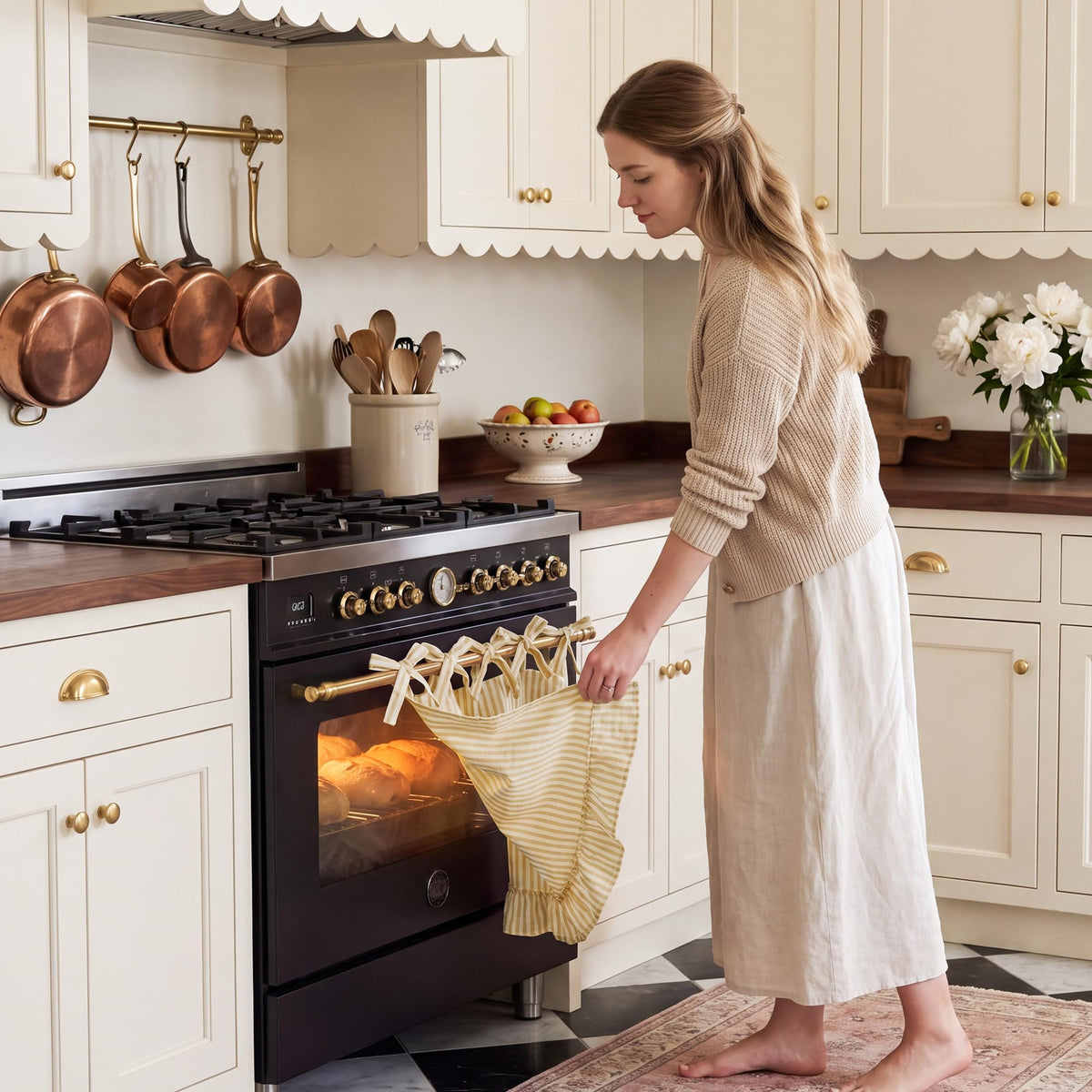 NICETOWN Oven Skirt Curtain for Kitchen Cabinet Decor 31 x 22 inches Long