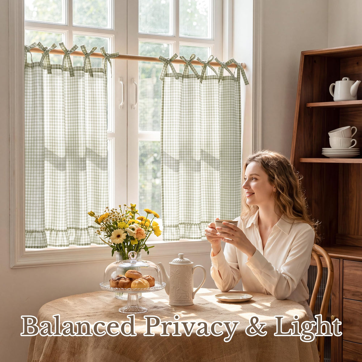 NICETOWN Oven Skirt Curtain for Kitchen Cabinet Decor 31 x 22 inches Long
