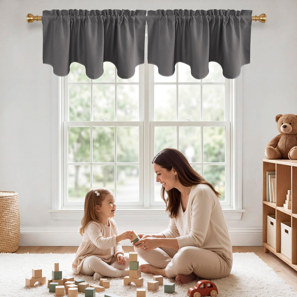 NICETOWN Farmhouse Valances for Windows Rustic Home Decor