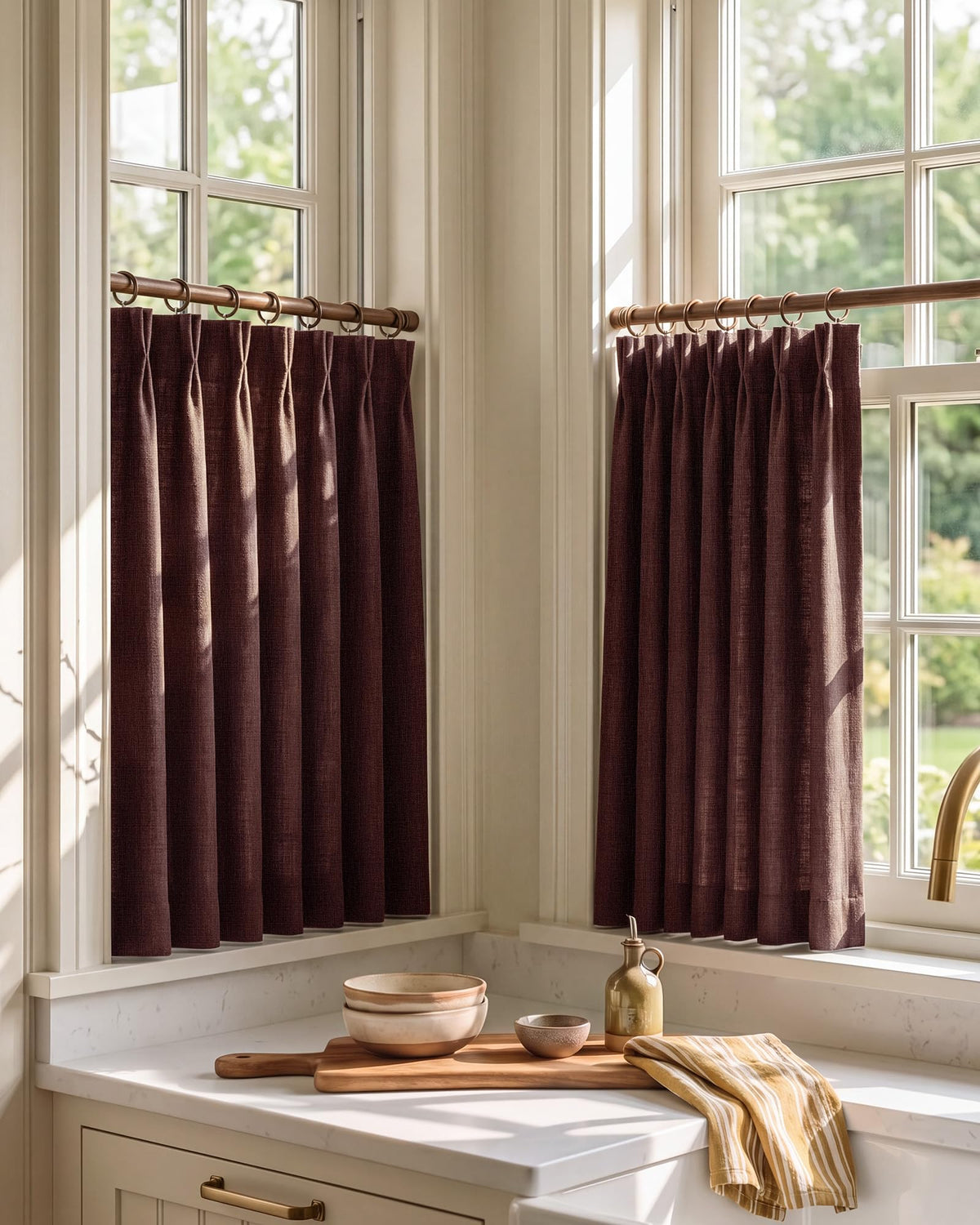 NICETOWN Ivory Pinch Pleated Curtains 108 Inches Long, 2 Panels, W40xL108