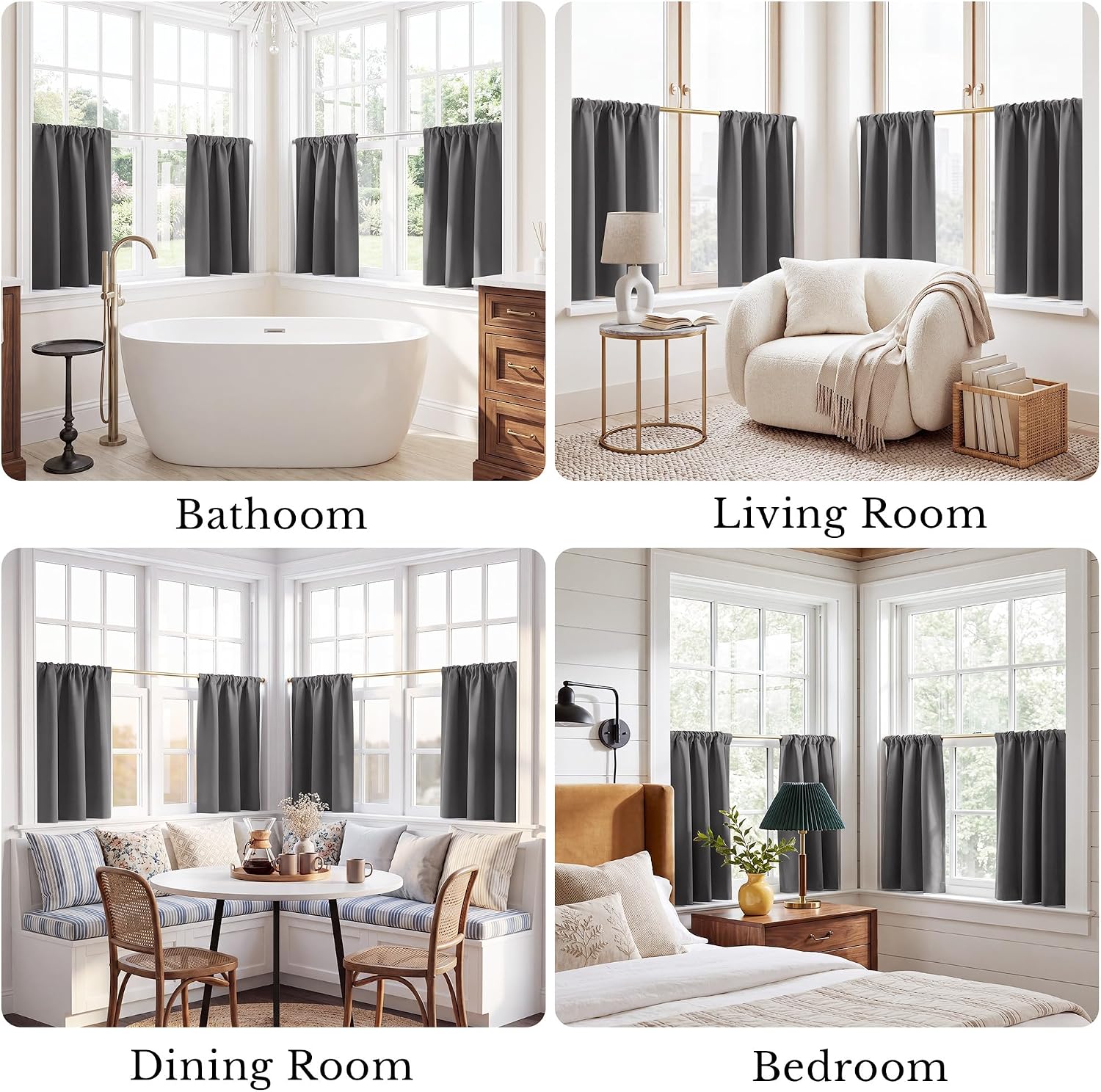 Blackout Privacy Window Ready Made Curtains - 4 Panel