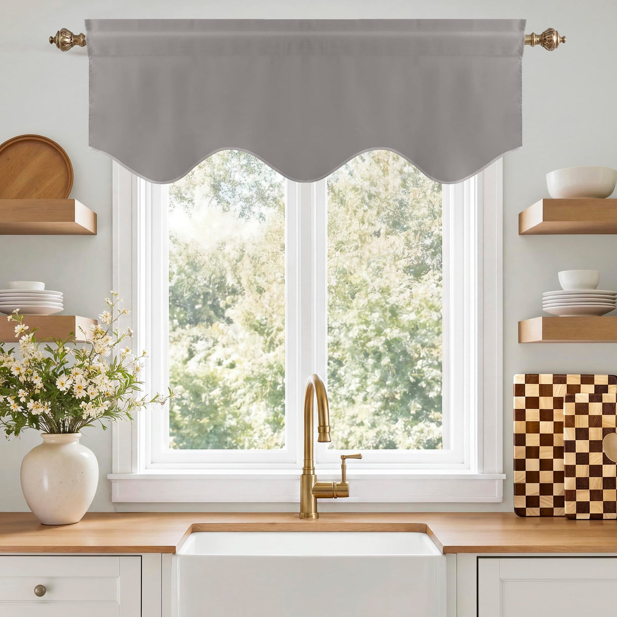 NICETOWN Farmhouse Valances for Windows Rustic Home Decor