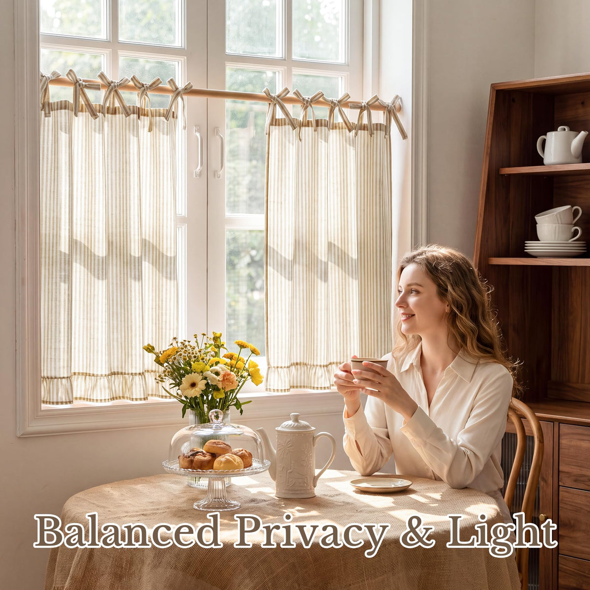 NICETOWN Oven Skirt Curtain for Kitchen Cabinet Decor 31 x 22 inches Long