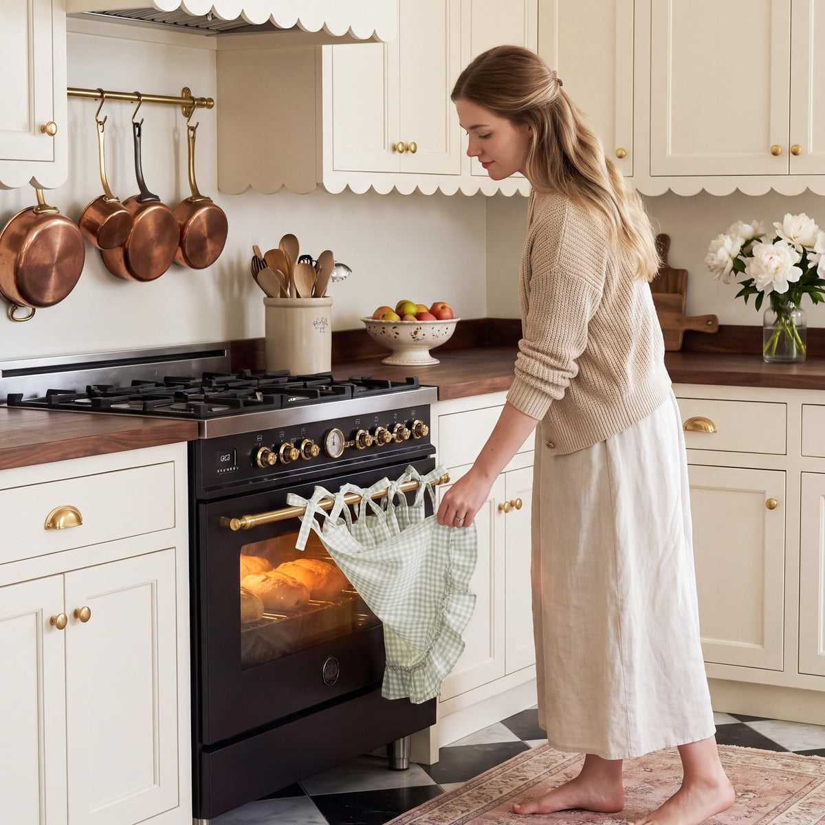 NICETOWN Oven Skirt Curtain for Kitchen Cabinet Decor 31 x 22 inches Long