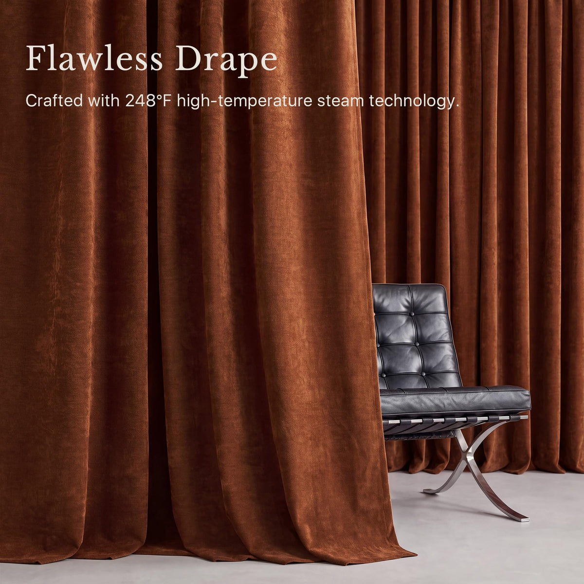 NICETOWN Pinch Pleated Blackout Curtains 84 Inch Long, Red Terracotta
