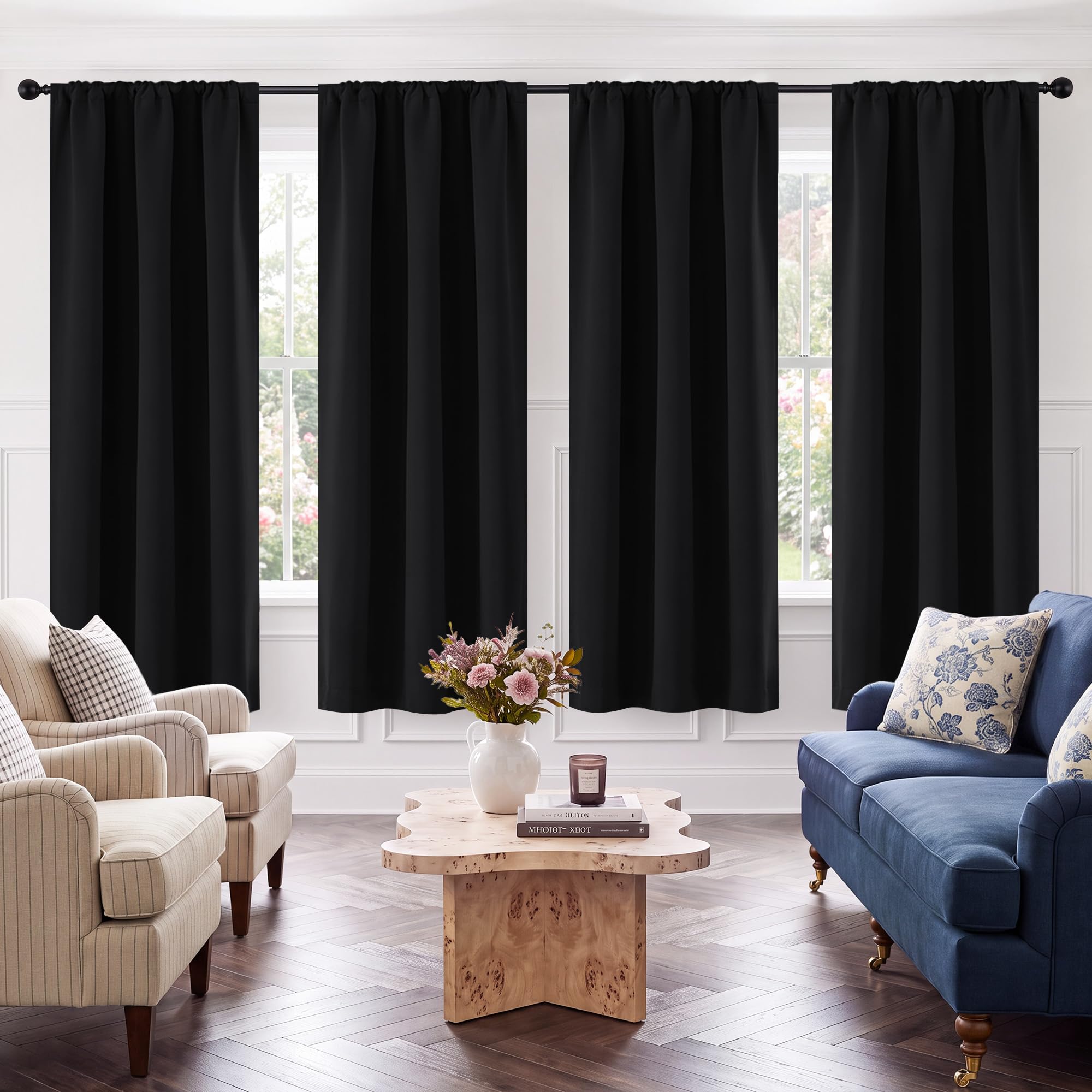 Blackout Privacy Window Ready Made Curtains - 4 Panel