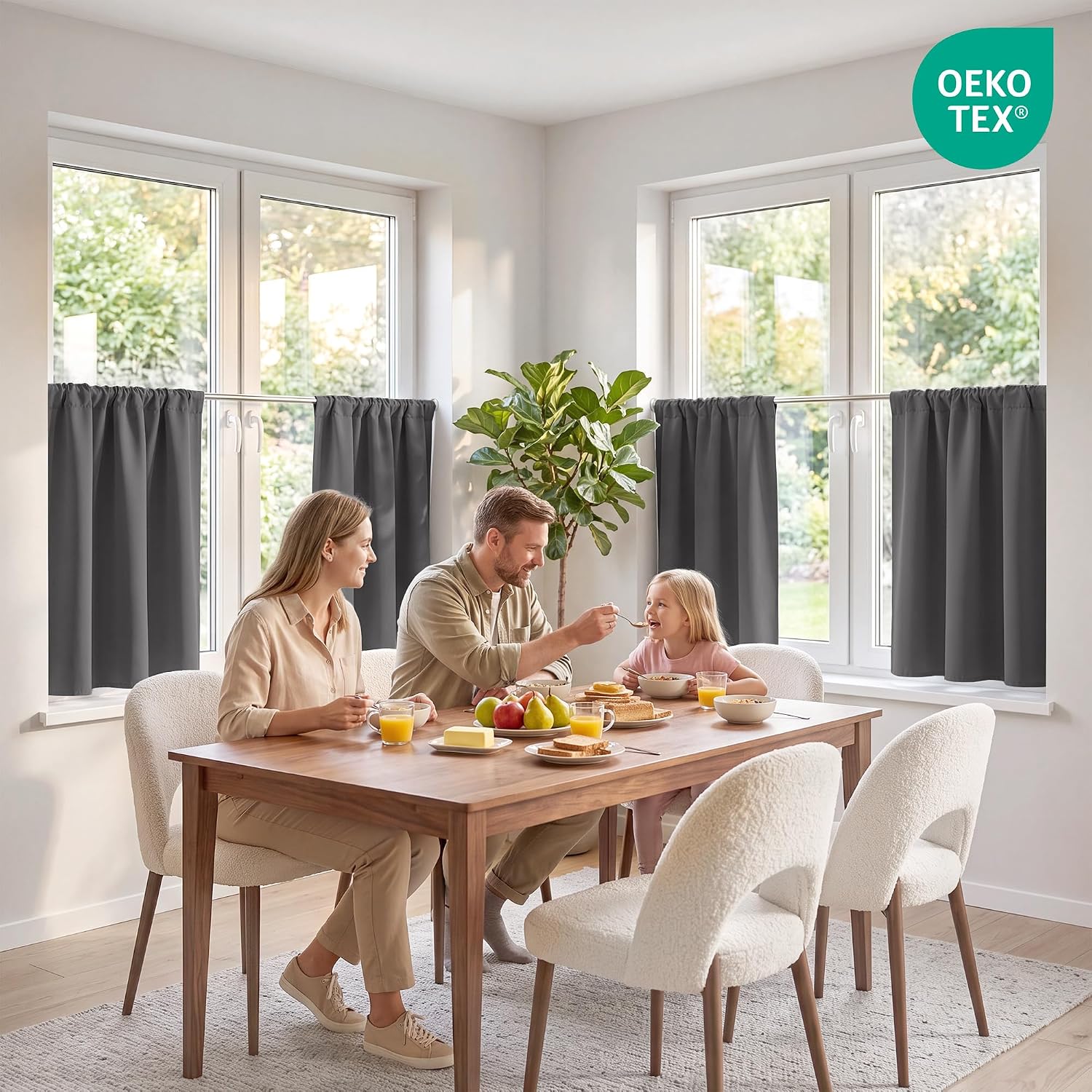 Blackout Privacy Window Ready Made Curtains - 4 Panel