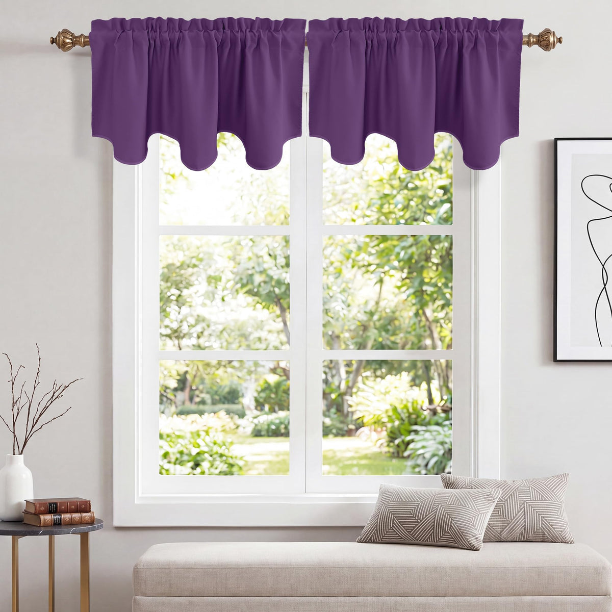 NICETOWN Farmhouse Valances for Windows Rustic Home Decor