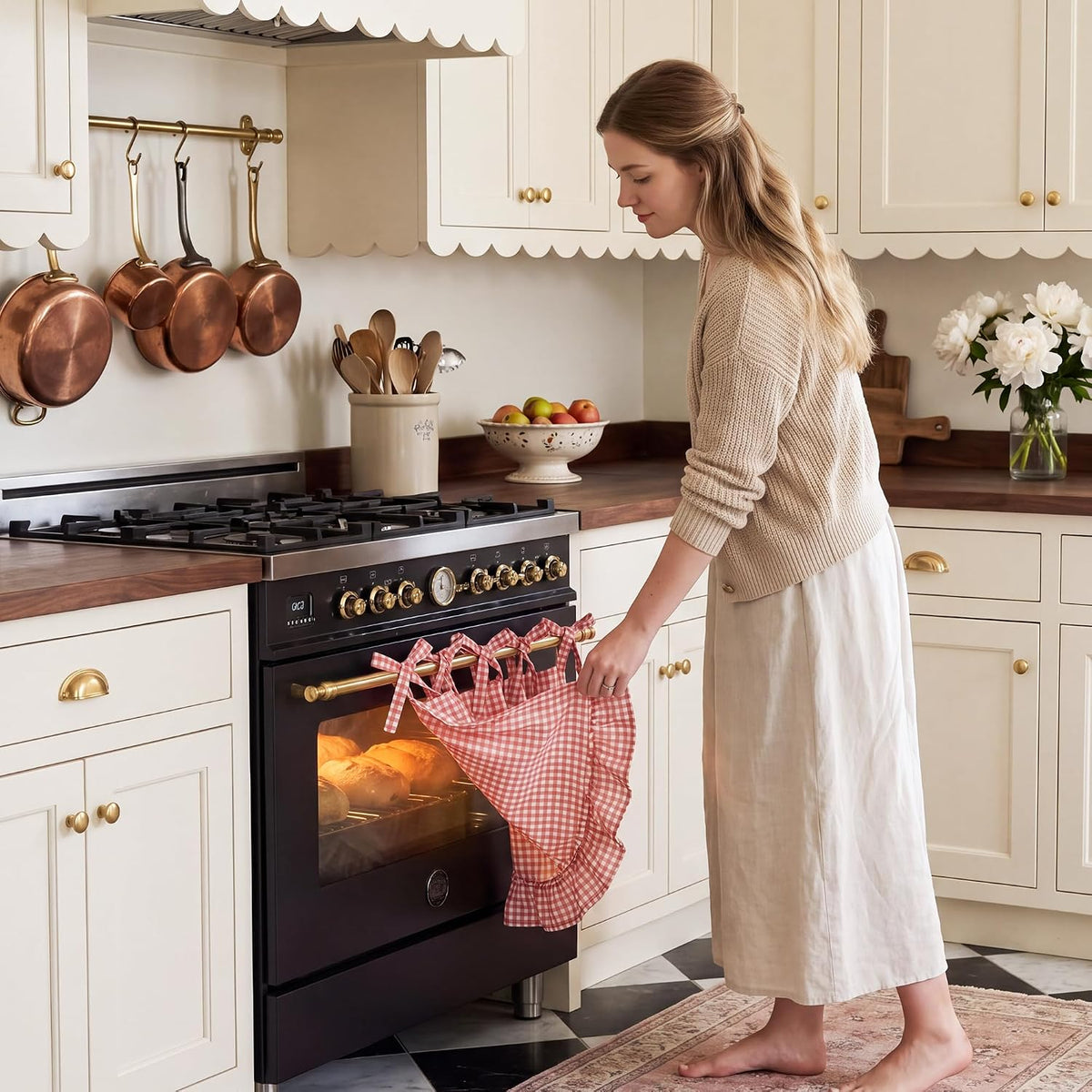NICETOWN Oven Skirt Curtain for Kitchen Cabinet Decor 31 x 22 inches Long