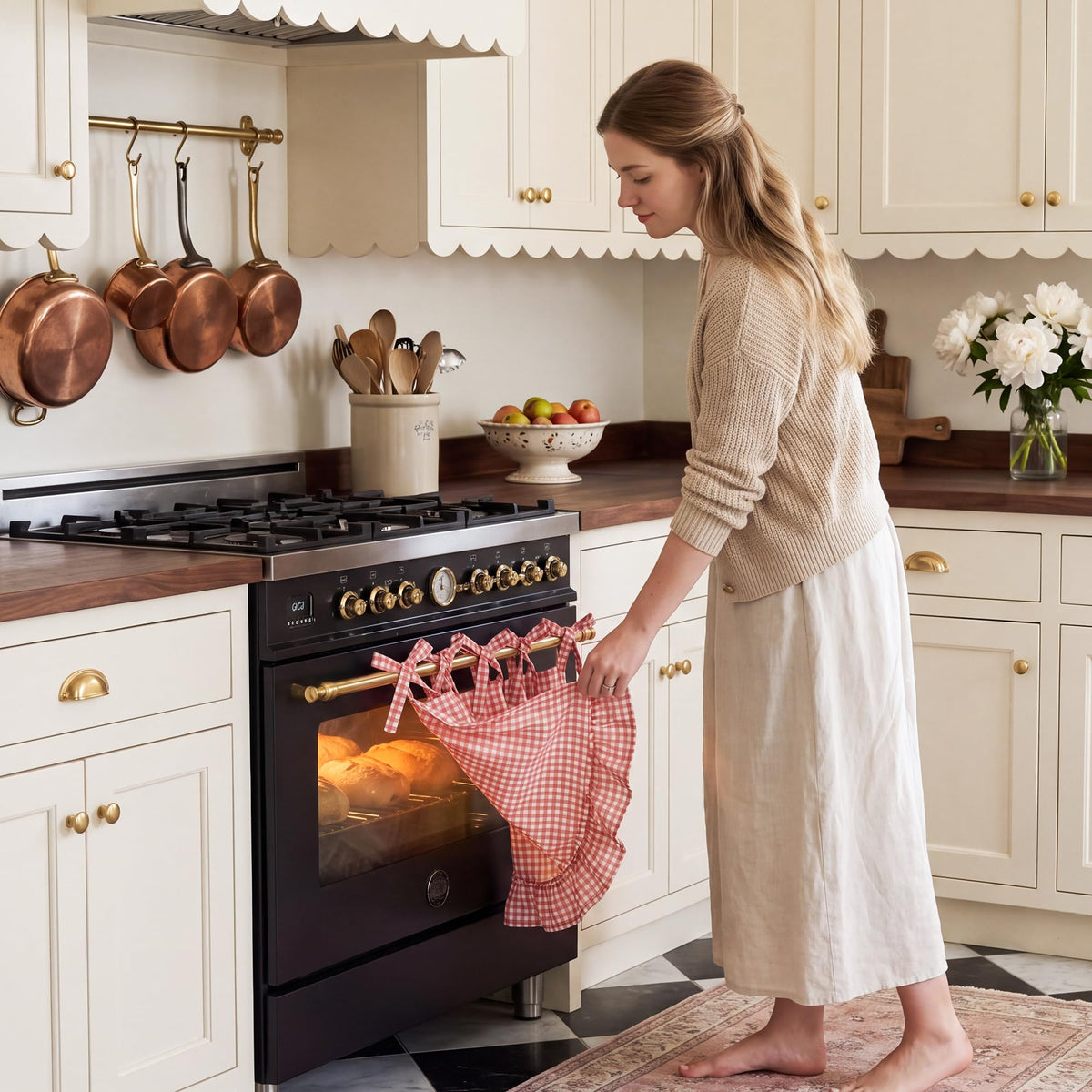 NICETOWN Oven Skirt Curtain for Kitchen Cabinet Decor 31 x 22 inches Long