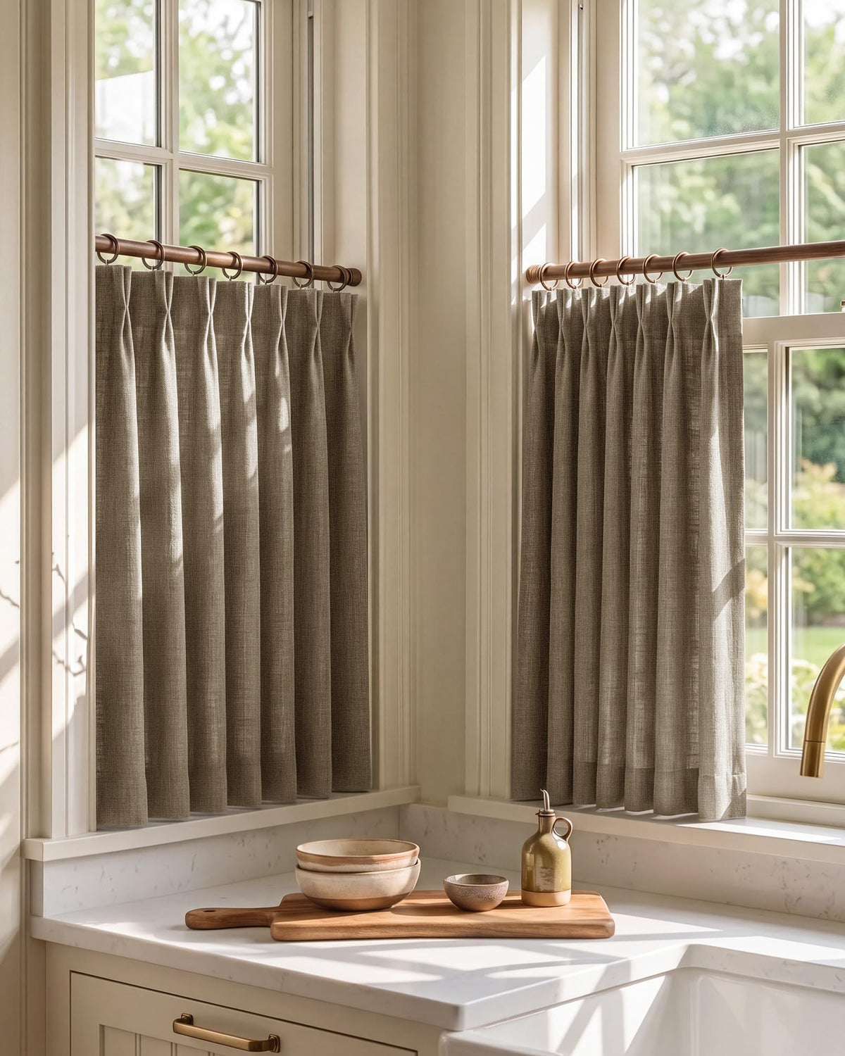 NICETOWN Ivory Pinch Pleated Curtains 108 Inches Long, 2 Panels, W40xL108