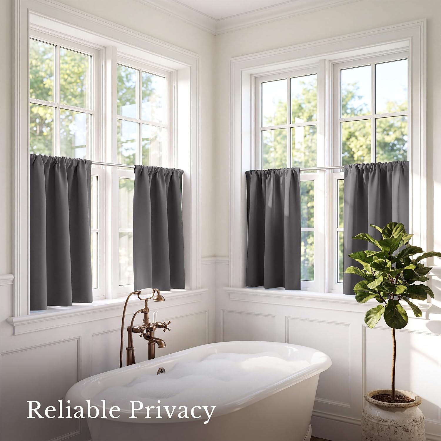 Blackout Privacy Window Ready Made Curtains - 4 Panel