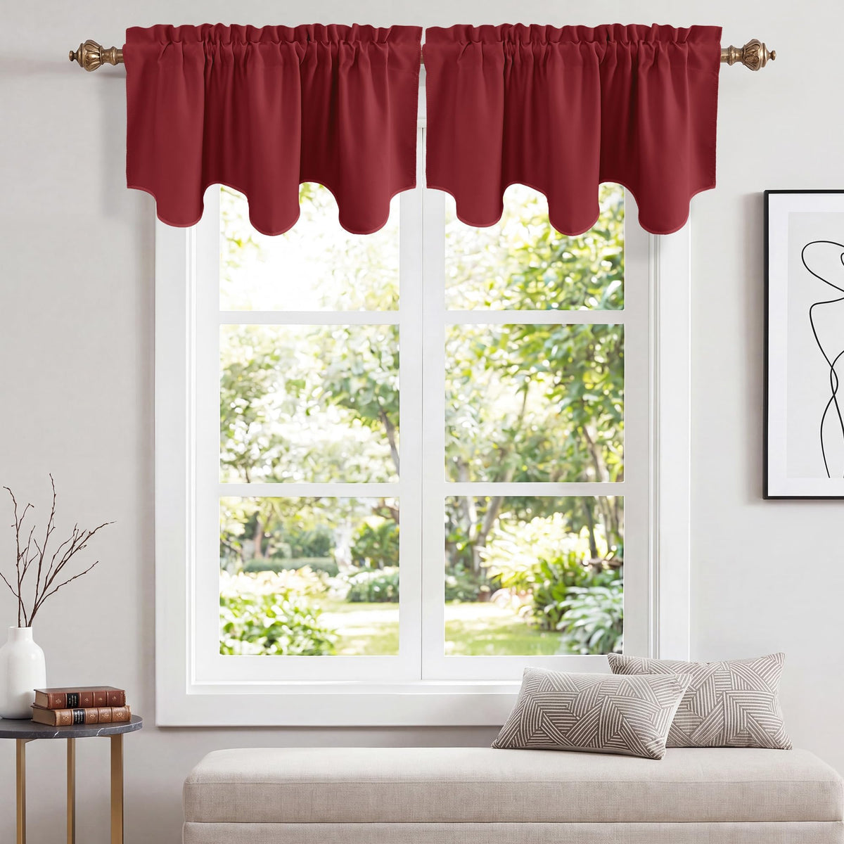 NICETOWN Farmhouse Valances for Windows Rustic Home Decor